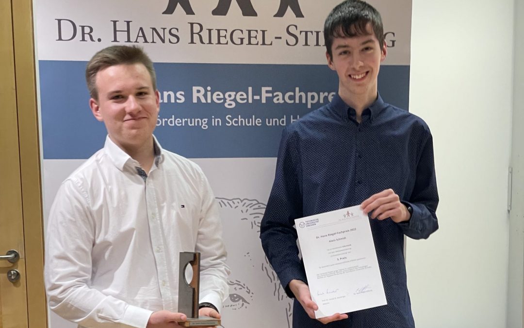 Fachpreis der Hans-Riegel-Stiftung für Alwin Schmidt und Valentin Reifke